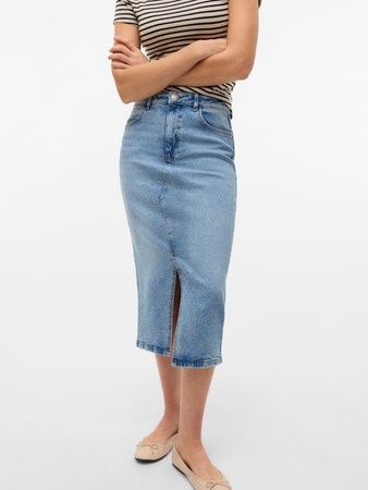 VERO MODA NATALIE HR MIDI DNM SKIRT