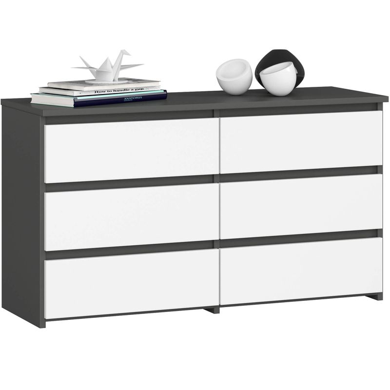 KOMODA CL100 6SZ PK SZARA / BIAŁA