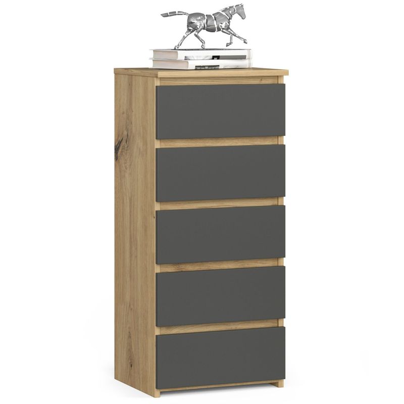 KOMODA CL5 DĄB ARTISAN / SZARA