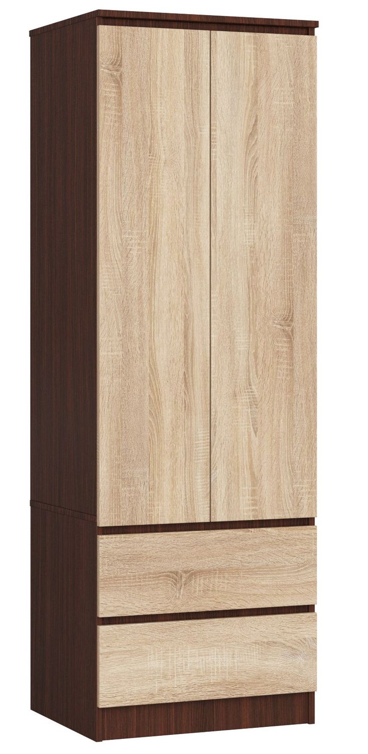 SZAFA STAR S 60 cm 2 DRZWI 2 SZUFLADY WENGE / SONOMA