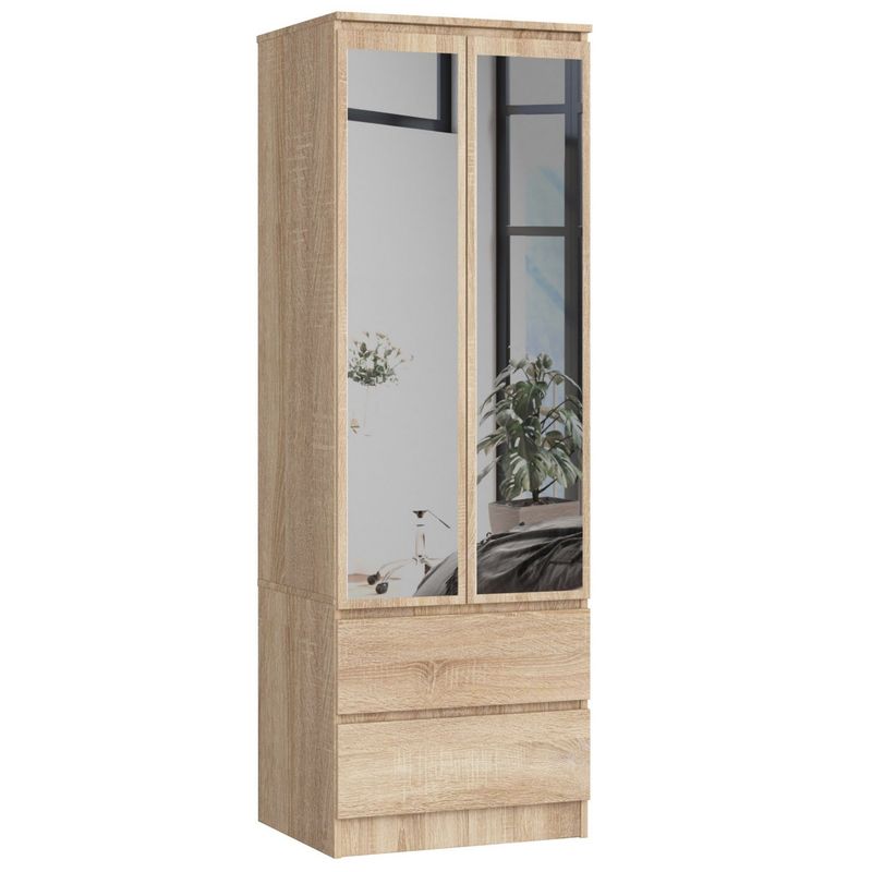 SZAFA STAR S60 2D 2SZ PK DĄB SONOMA + LUSTRO