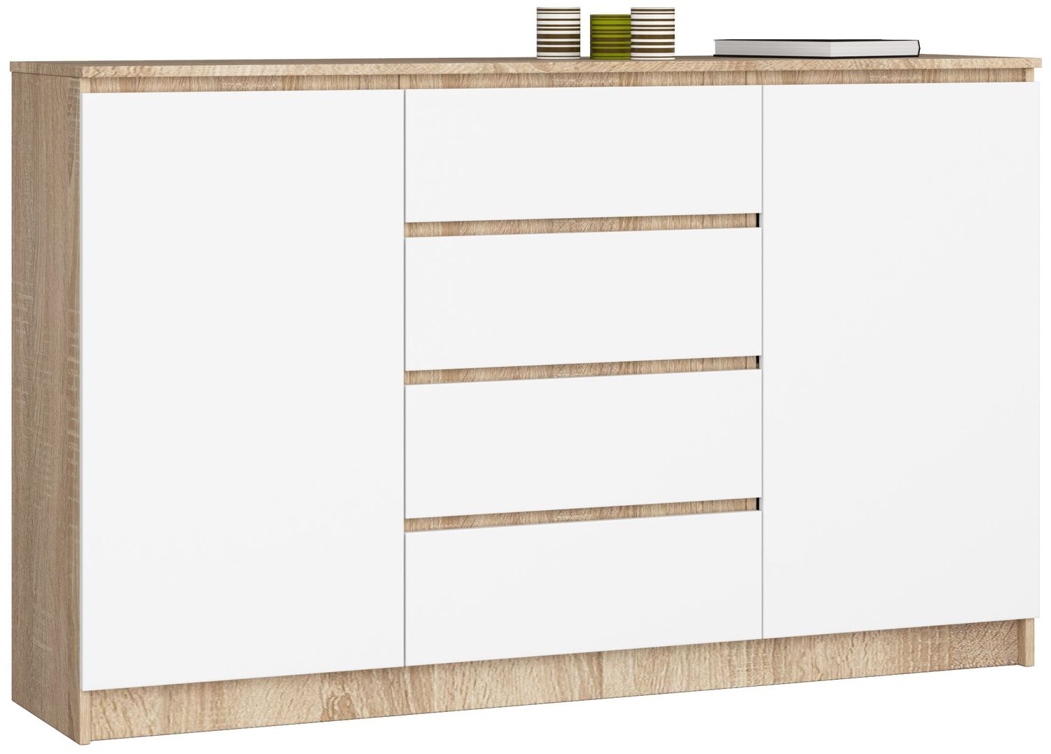 KOMODA K160 2D 4SZ CLP PK DĄB SONOMA / BIAŁY