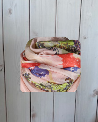 Schal Seide Blumen/Paisley
