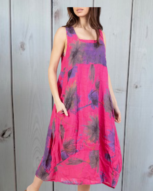 Sommerkleid Kunst pink