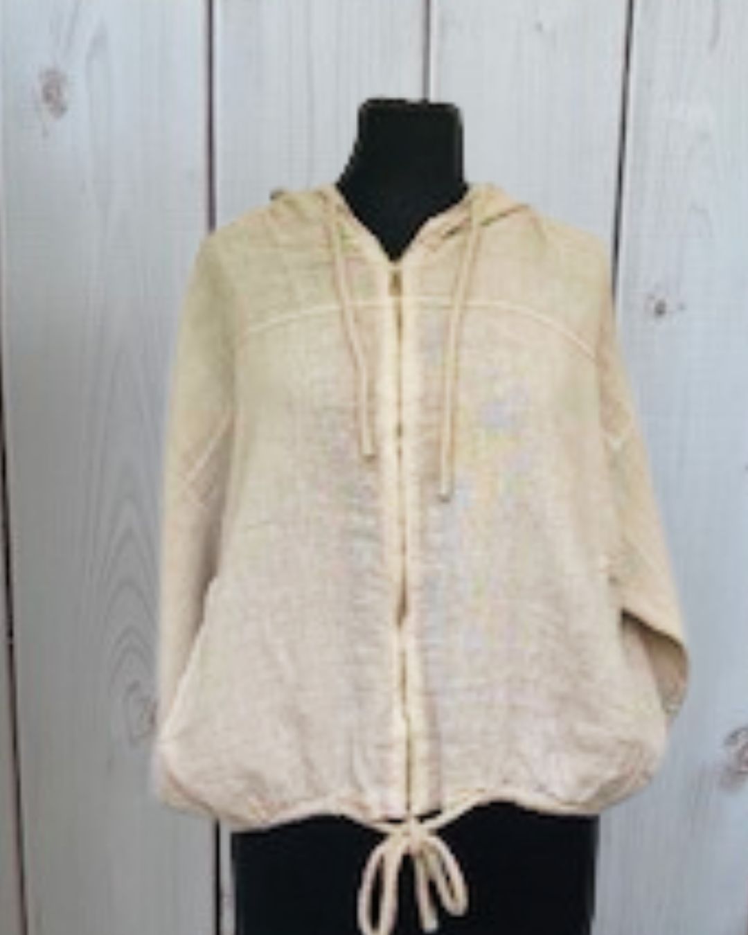 Jacke mit Kapuze ecru
