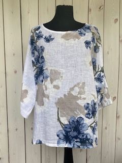 Tunikashirt  Blumen weiß