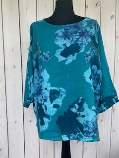 Tunikashirt  Blumen petrol