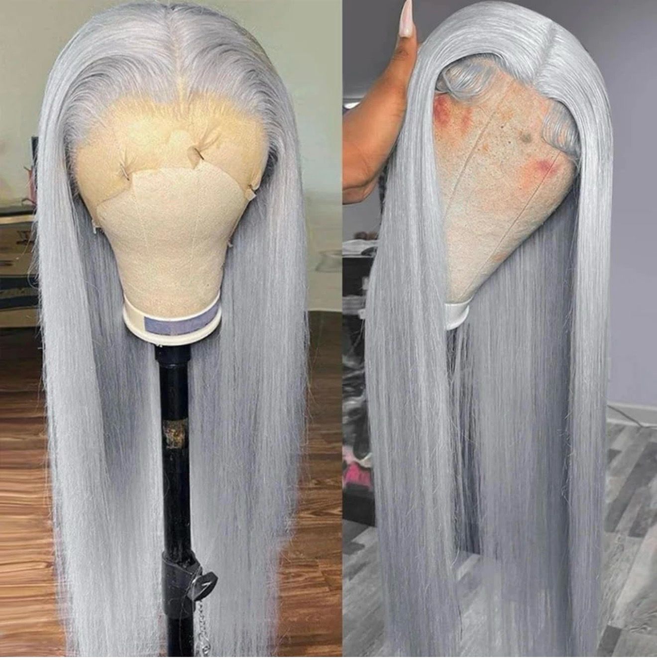 Grey Human Hair Wig 30inch