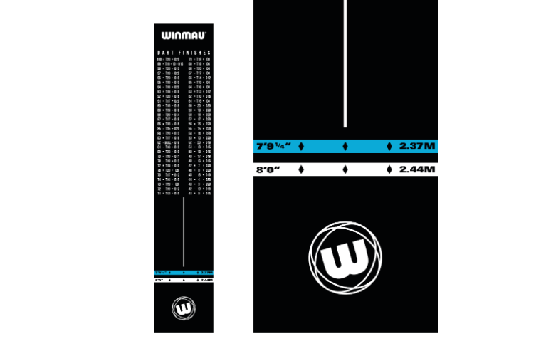 OUTSHOT SOFT FEEL CHECK OUT DART MAT WITH NON SLIP PVC