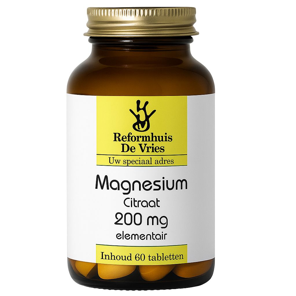 Magnesium Citraat 200mg – Tegen vermoeidheid &amp; spierondersteuning | 60 tabletten
