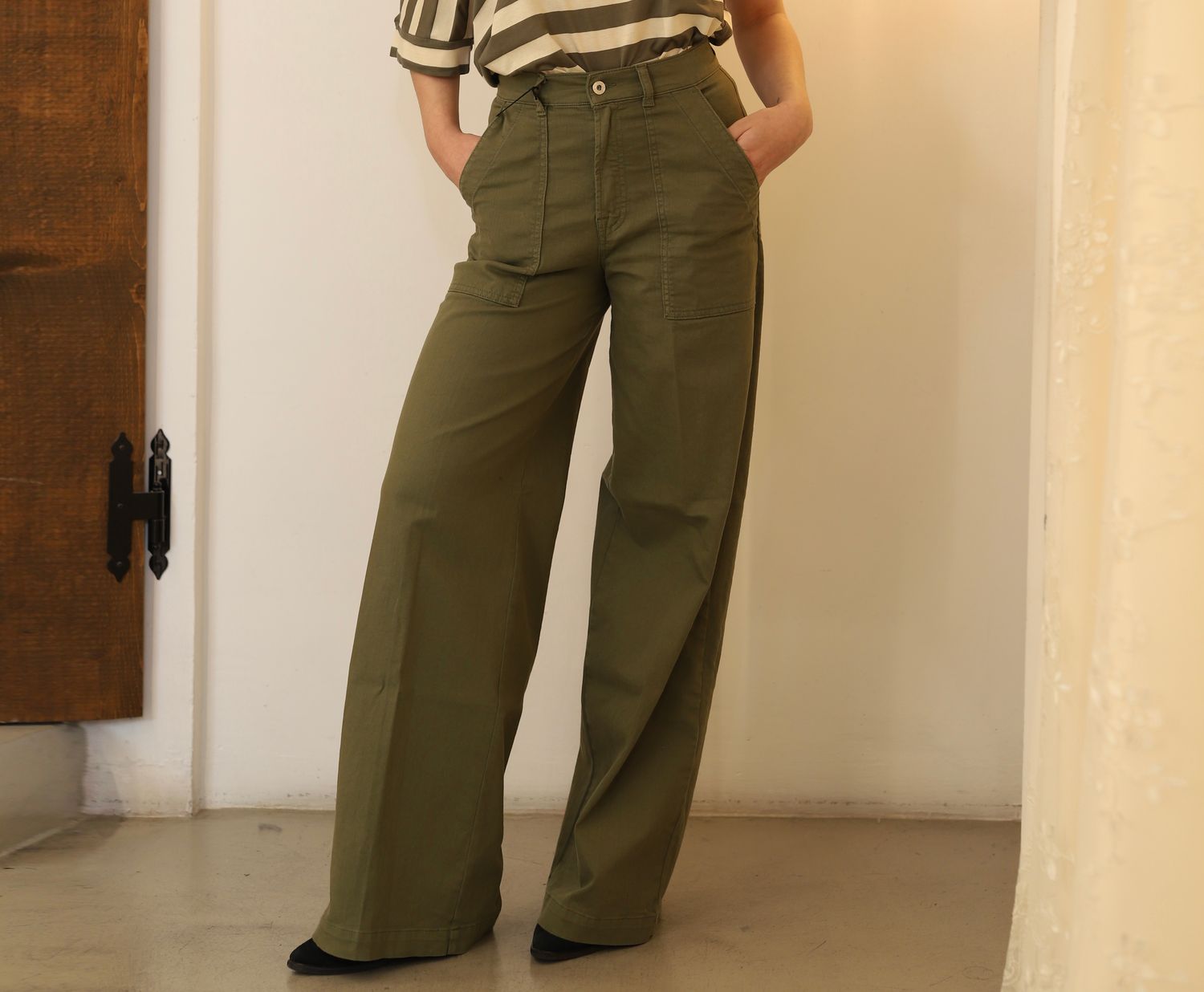 Pantalone FATA combo strech VERDE MILITARE  - TRUE AVENUE