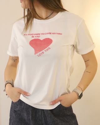 T-shirt con scritta ricamata - SANDRO FERRONE