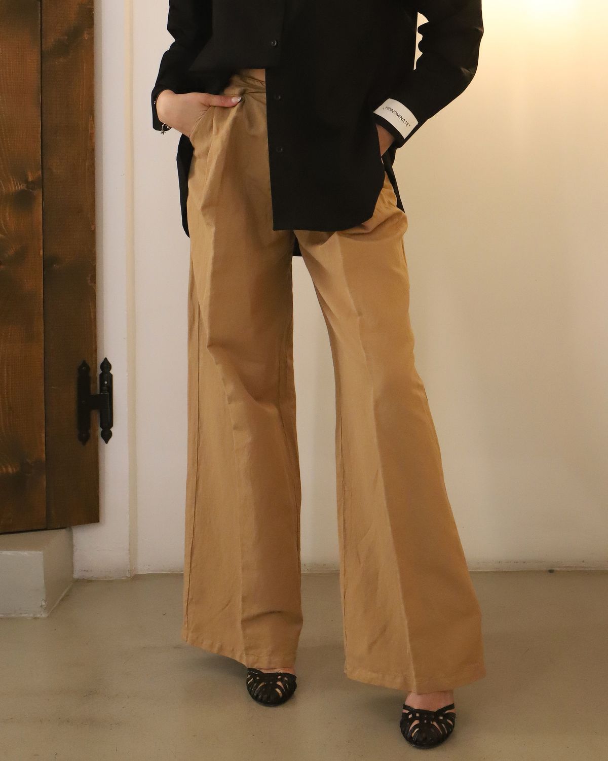 Pantalone NANCY cotone noisette - TRUE AVENUE