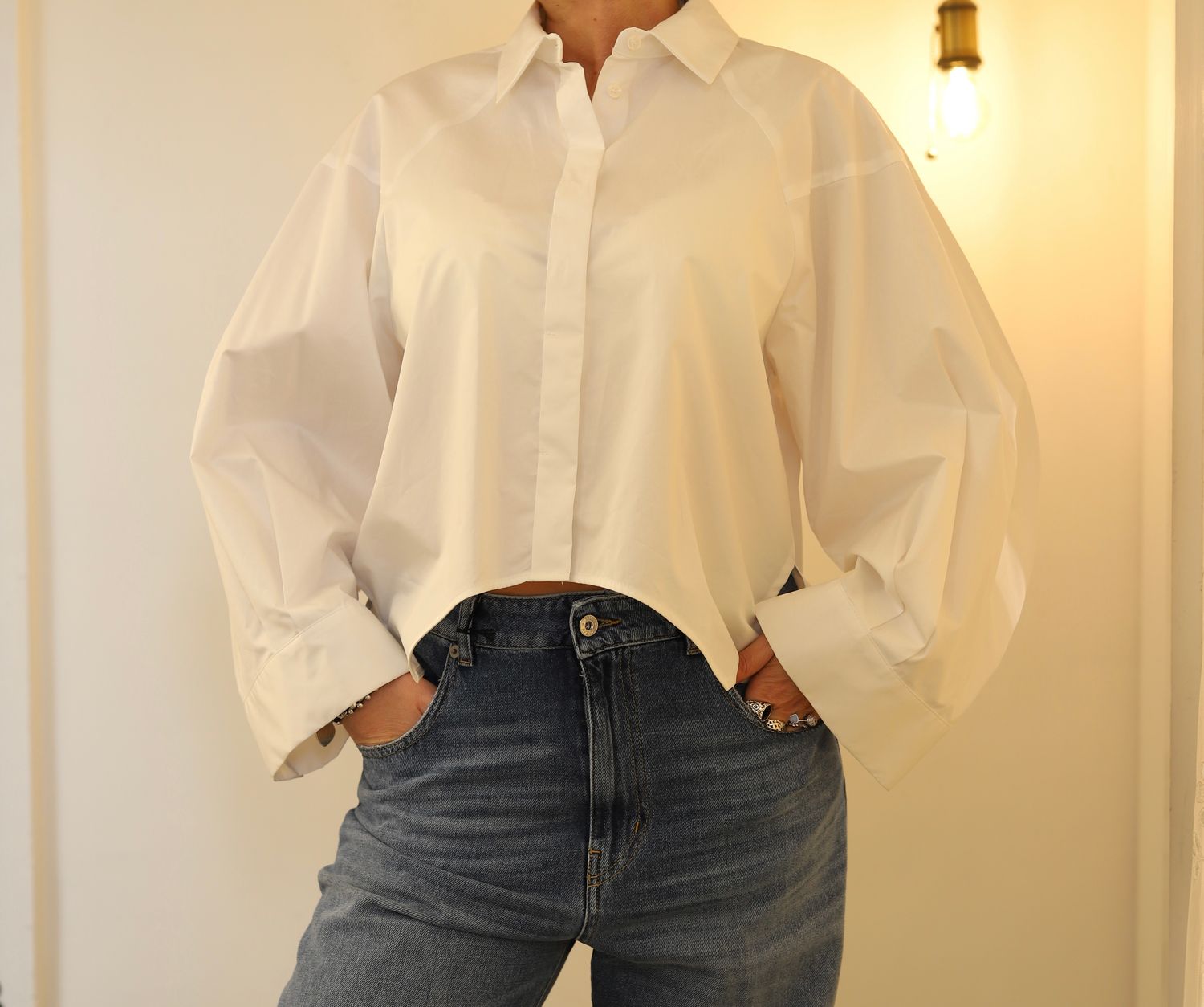 Camicia bianca cut-off - SANDRO FERRONE