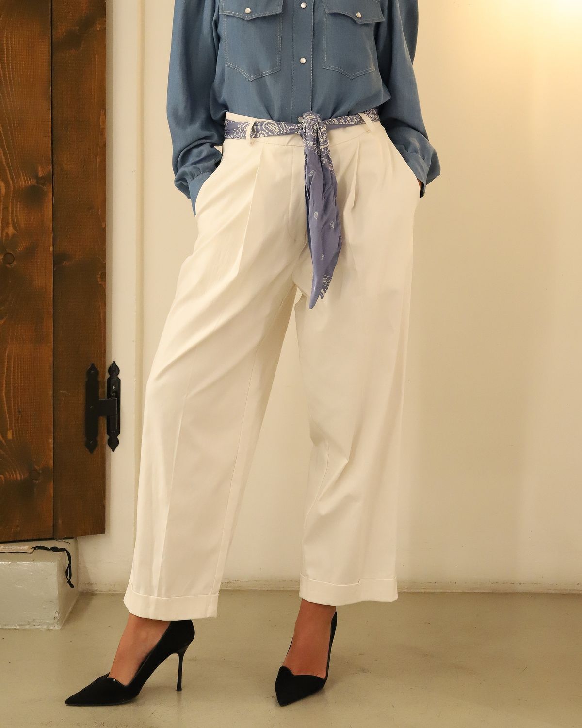 Pantalone bianco TETRA - SPANK