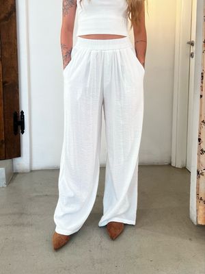 Pantalone stropicciato in viscosa