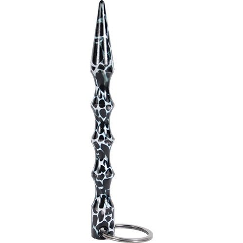 Solid Steel Kubotan  Black and White Spots