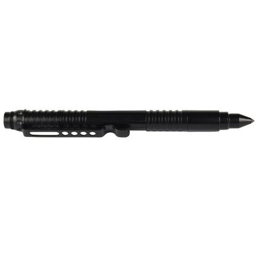 Tactical Black Screw Cap, Glass Breaker Tip Pen with Flashlight
