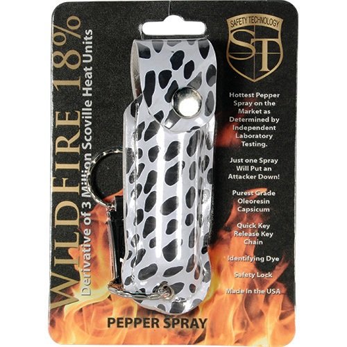 Wildfire 1/2 oz fashion leatherette holster and Quick Release Key Chain cheetah black/white