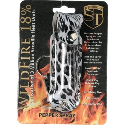 Wildfire 1/2 oz fashion leatherette holster and Quick Release Key Chain leopard black/white