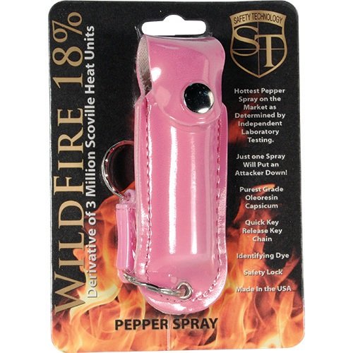 Wildfire 1/2 oz leatherette holster and Quick Release Key Chain pink