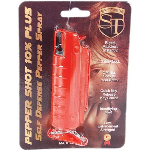 Pepper Shot 1/2 oz w/Red Injection Molded Holster & Quick Key Release Key Chain