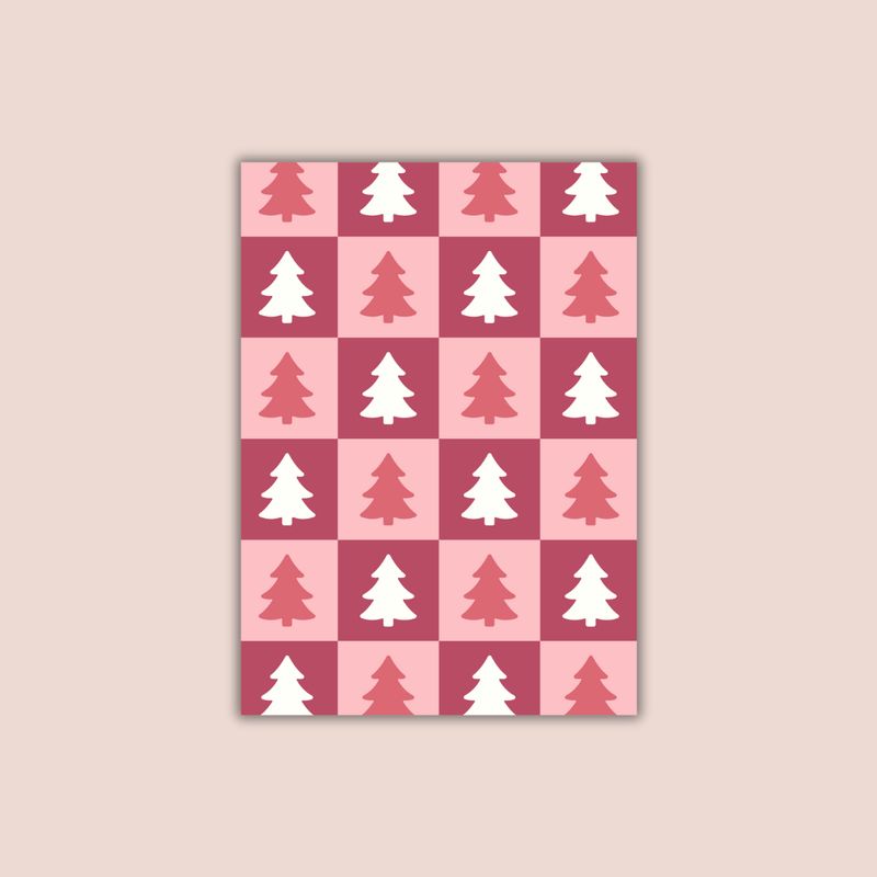 Roze kerstbomen