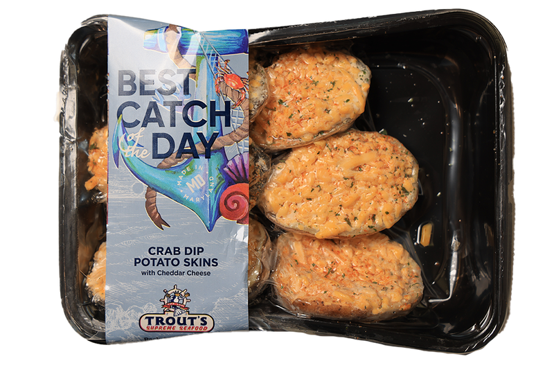 Trout's Crab Dip Potato Skins