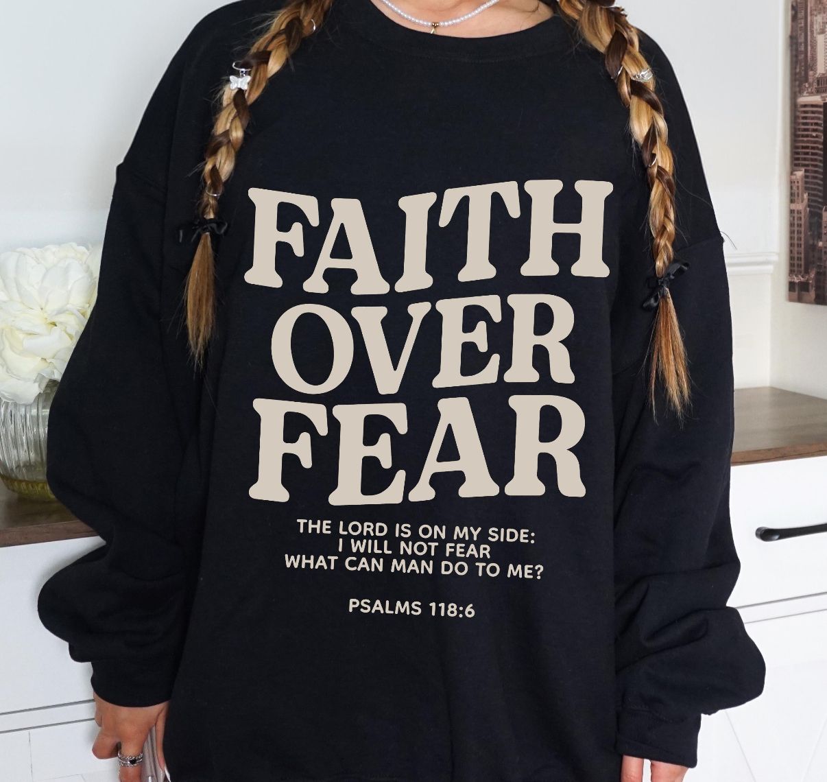 Faith over Fear CREW (Black)
