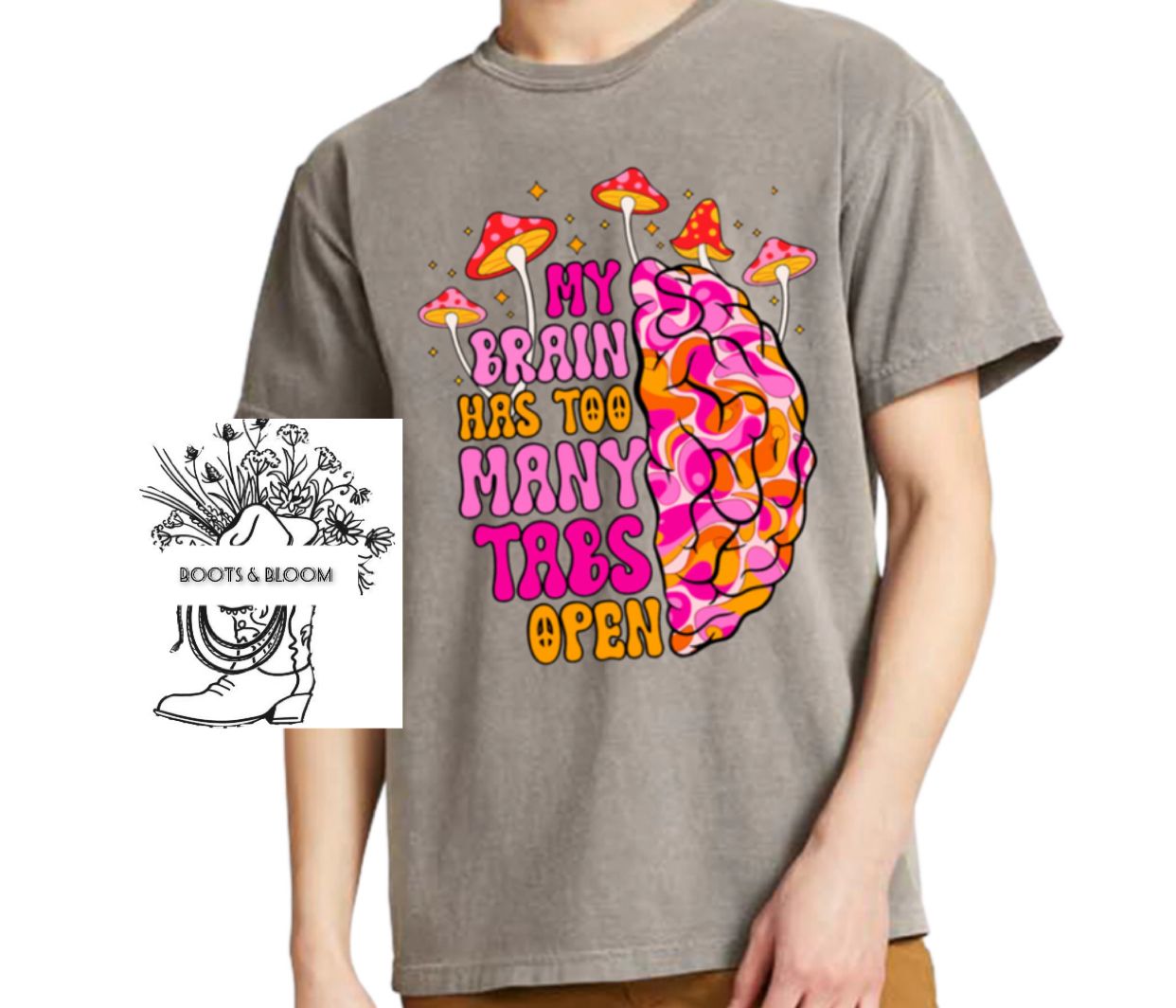 My Brain Has too Many Tabs Open Tee (Sandstone)