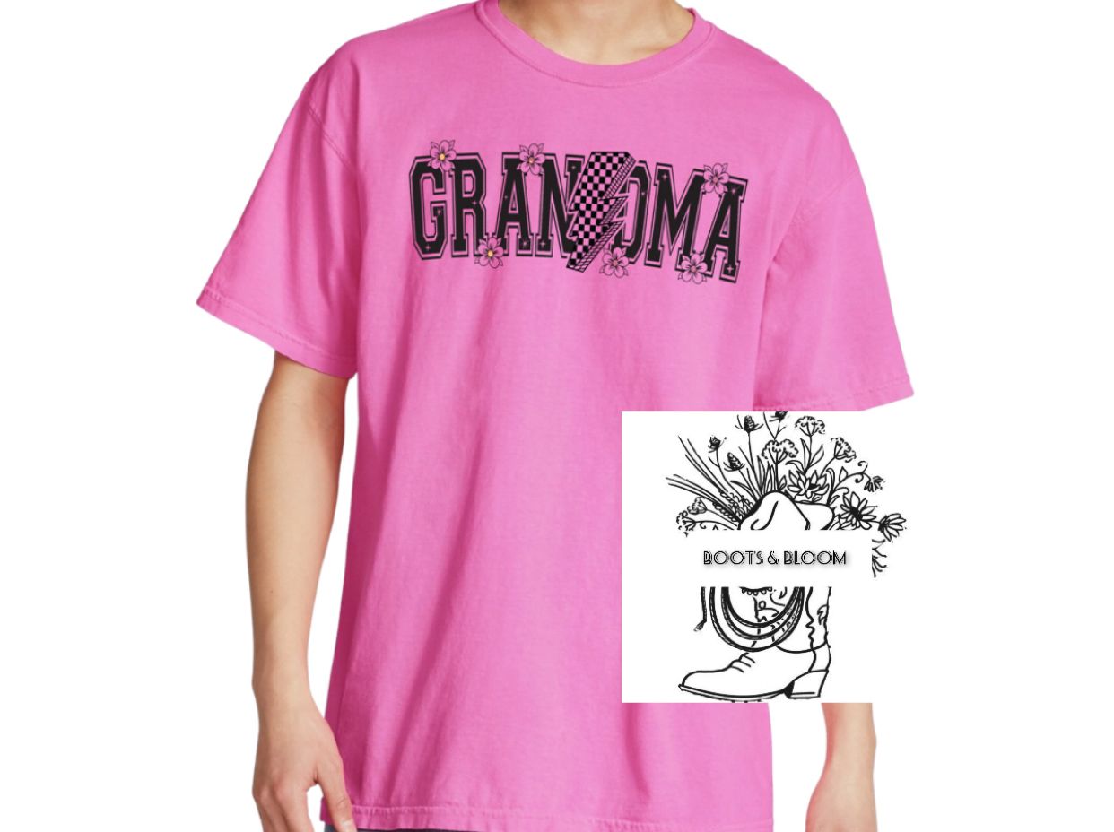 Grandma with Flowers Tee