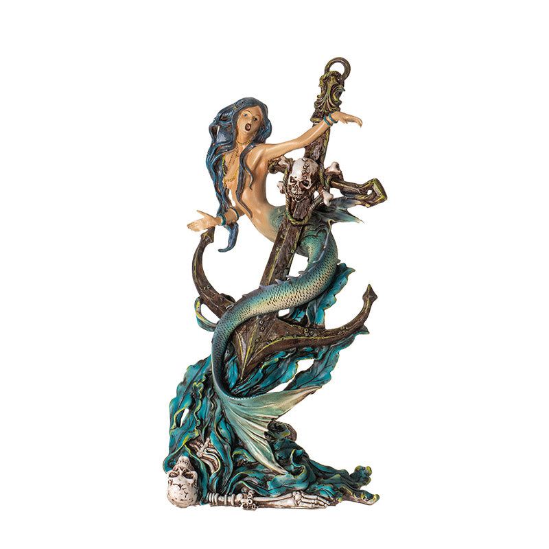 13.9&quot; Death Tide Mermaid with Sword Statue, SKU PG-16049, UPC 700317414926
