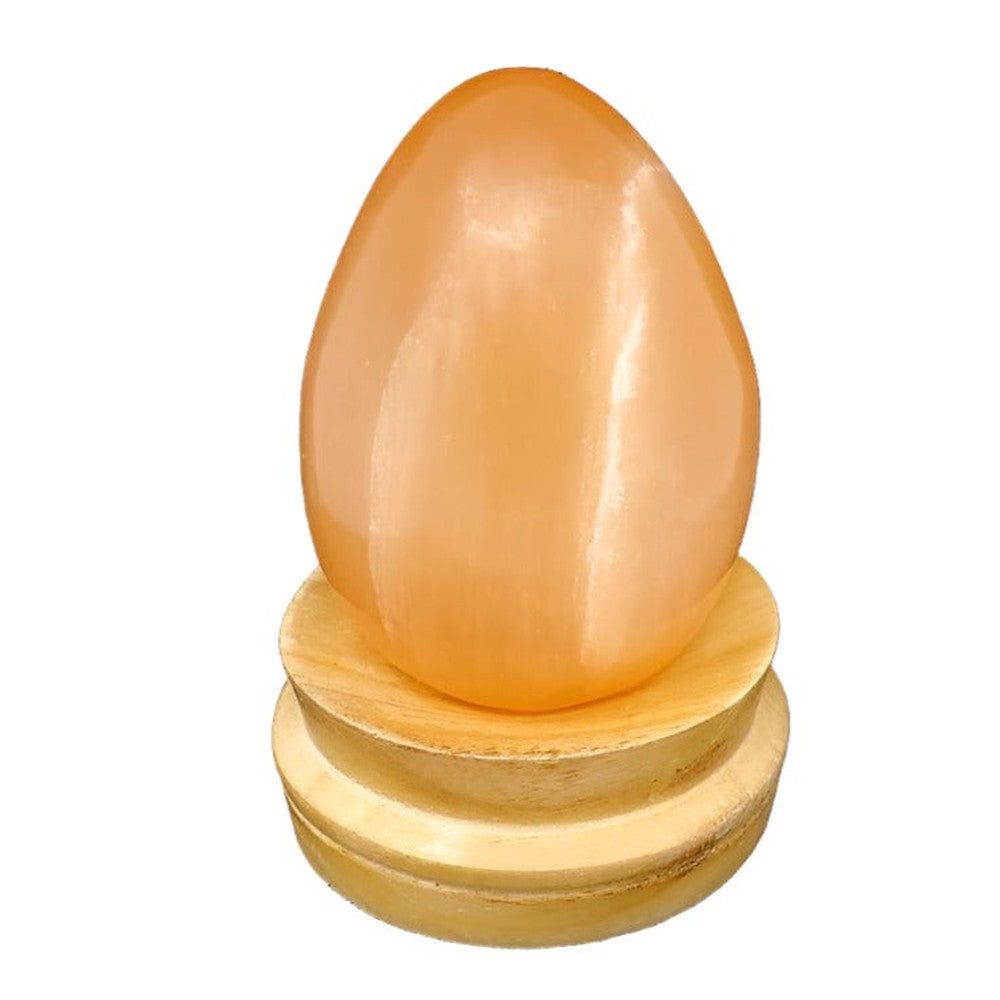 2.5&quot; Gemstone Carved Egg - Orange Selenite, SKU C00-59-SEL-Egg-O, UPC 700317383000