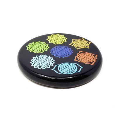 3&quot; Black Agate Incense Burner - Chakras, SKU S06-19-COAST-07, UPC 700317371878