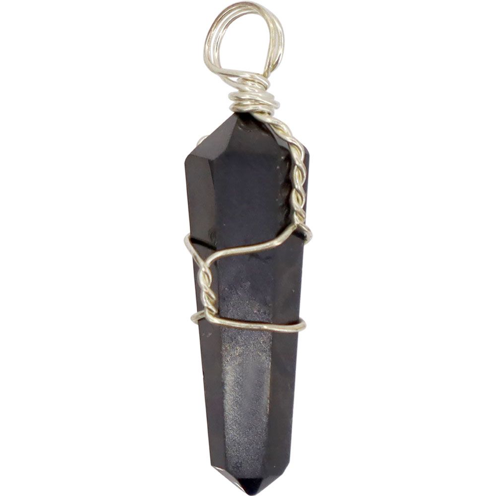 Wire Wrapped Point Pendant - Shungite, SKU KH-98866-D5, UPC 700317313021