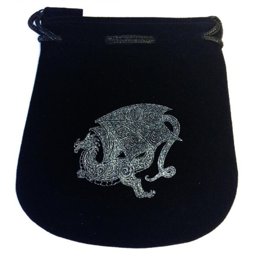 5&quot; x 5&quot; Black Velvet Bag - Dragon, SKU Y023-VBD, UPC 700317380283