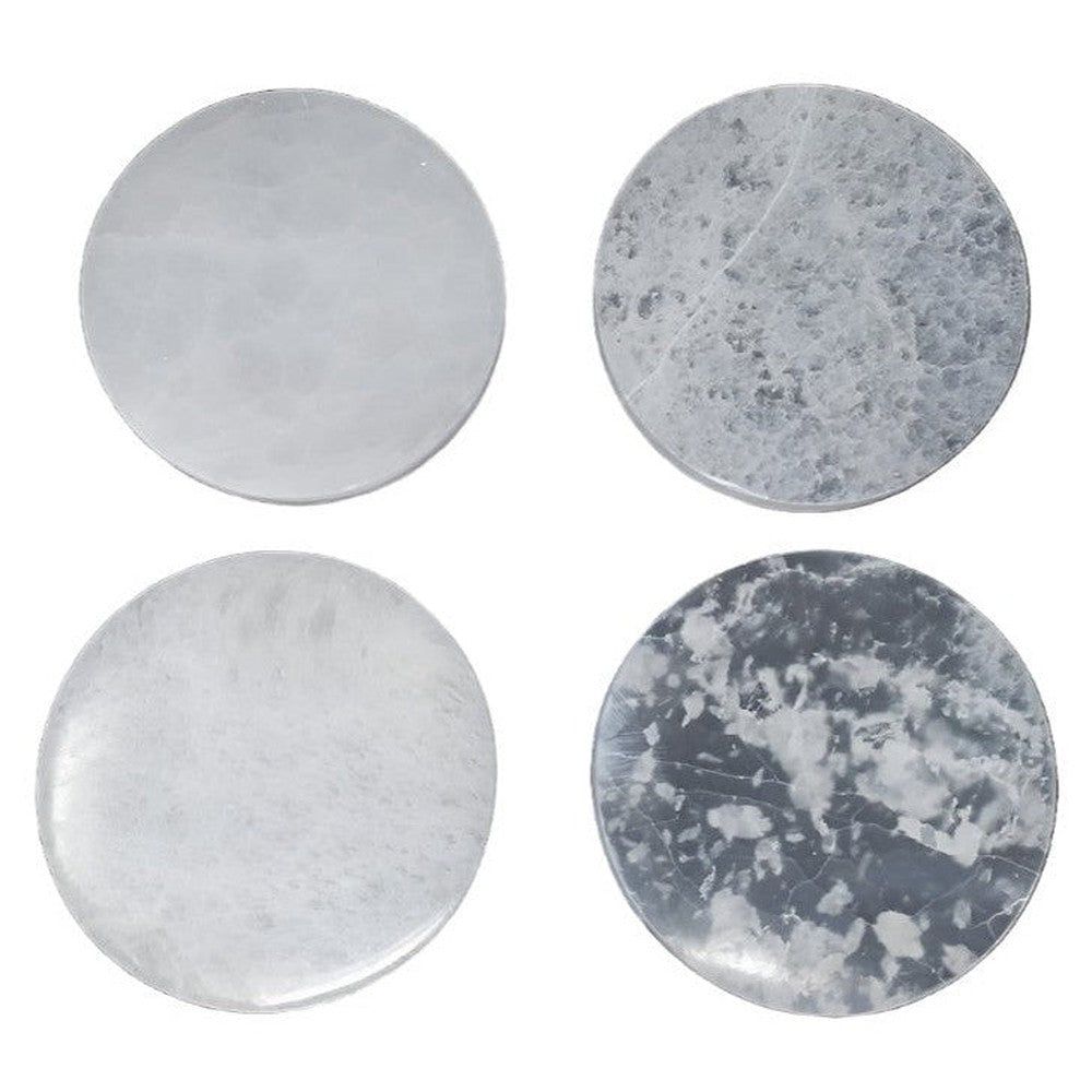 3&quot; Selenite Charging Plate / Altar Tile - Polished Circle / Moon, SKU L03-41-SEL-Plain-3-1, UPC 700…