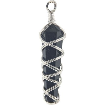 2&quot; Wire Wrapped Point Pendant - Black Tourmaline (Assorted Design), SKU KH-99453, UPC 700317357254