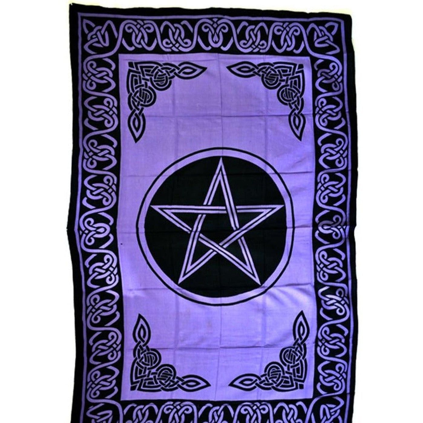 72&quot; x 108&quot; Pentacle Purple &amp; Black Tapestry, SKU X057-CPS-WP, UPC 700317380023