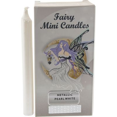 Fairy Mini Ritual Spell Candles - Metallic White Pearl (Pack of 20), SKU KH-81669, UPC 700317311652