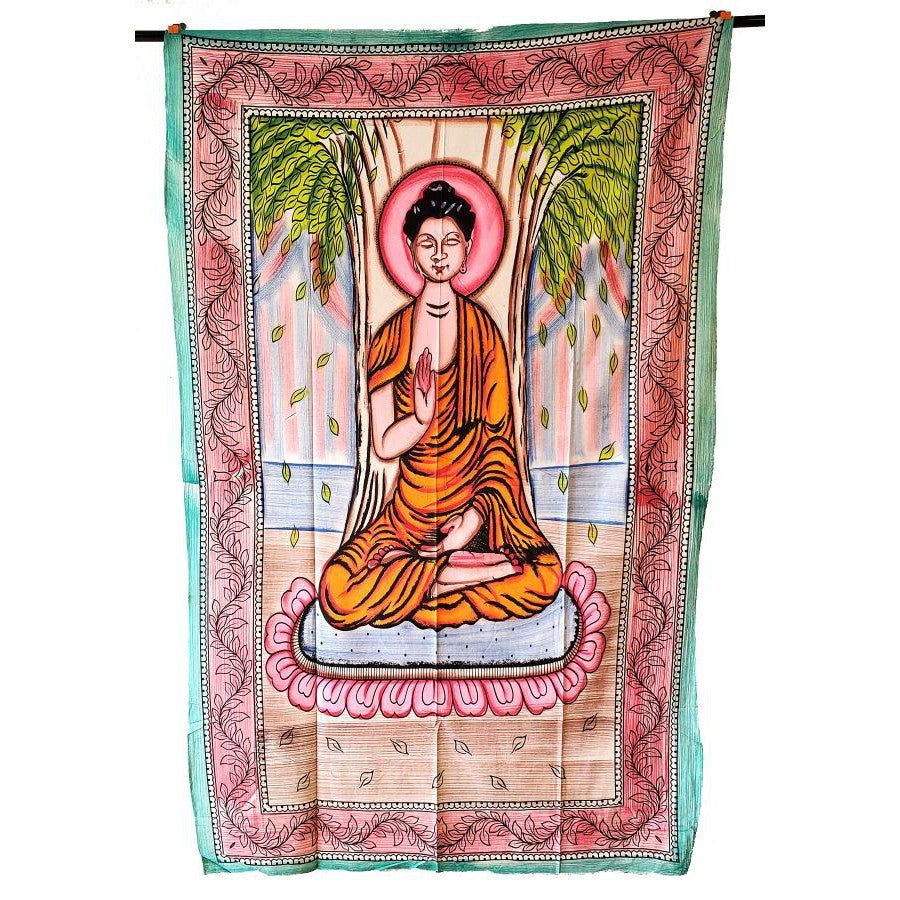 54&quot; x 86&quot; Meditating Buddha Multi Color Tapestry, SKU X221-TST-BDA, UPC 700317380177
