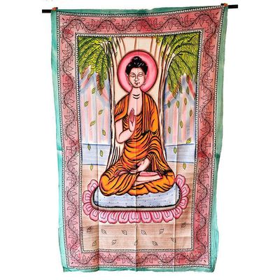 54&quot; x 86&quot; Meditating Buddha Multi Color Tapestry, SKU X221-TST-BDA, UPC 700317380177