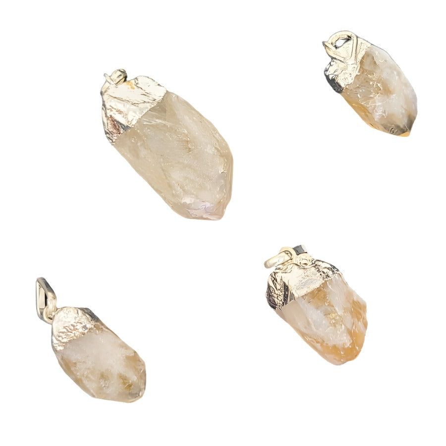 Citrine Silver Electroplated Gemstone Pendant, SKU QQ201-P211, UPC 700317384212