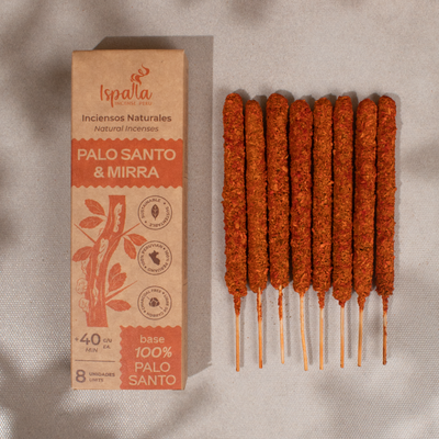 Ispalla - Palo Santo &amp; Myrrh Incense Sticks (8 Pack), SKU D00-IPS-10CMPSMY-1, UPC 700317388951