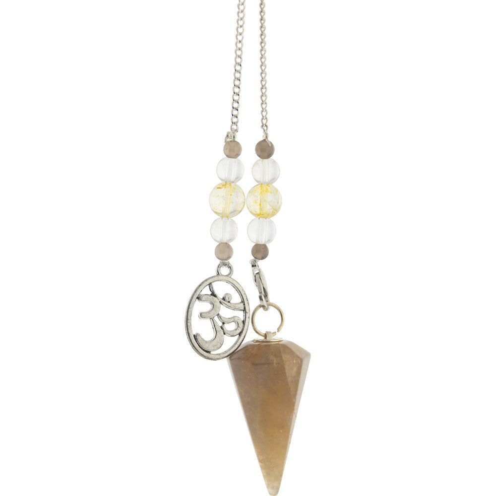 Hexagonal Pendulum - Citrine with Om, SKU KH-61412, UPC 700317312147