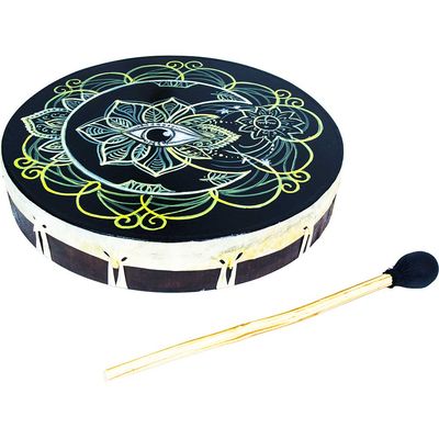 11.75&quot; Ceremonial Drum - Celestial Lotus Eye, SKU KH-26350, UPC 700317388715