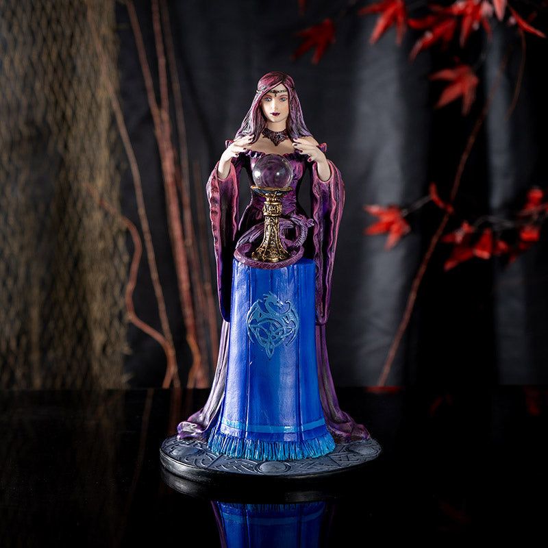 9.6&quot; Anne Stokes Statue - Crystal Ball Witch, SKU PG-15578, UPC 700317355489