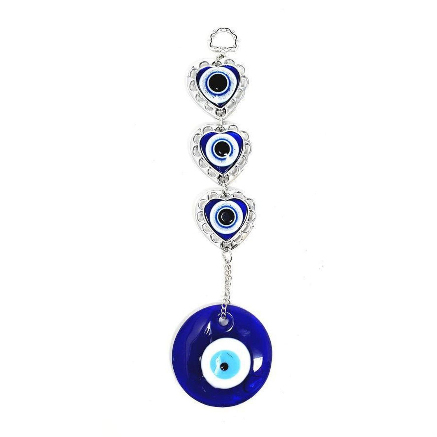 9&quot; Evil Eye Talisman - Multi Heart with Evil Eye, SKU QQ080-TKE-16, UPC 700317384700