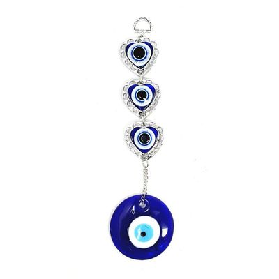 9&quot; Evil Eye Talisman - Multi Heart with Evil Eye, SKU QQ080-TKE-16, UPC 700317384700