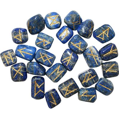 Gemstone Rune Set - Lapis, SKU KH-65157, UPC 700317414681
